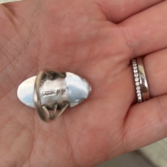 Vintage Sterling Silver Lapis Oval Ring by Navajo Artist PP - Picture 8 of 16